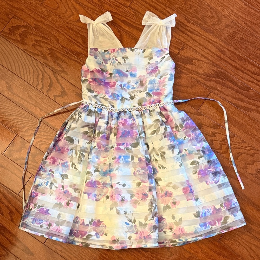 Speechless Floral Mix Girls' Party Dress in Purple, Pink, Green